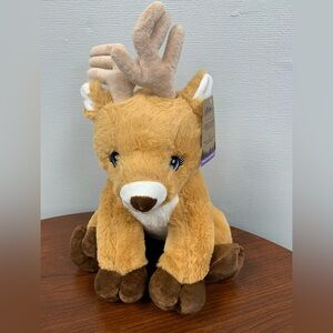NEW-Plush Reindeer Toy - Brown and White